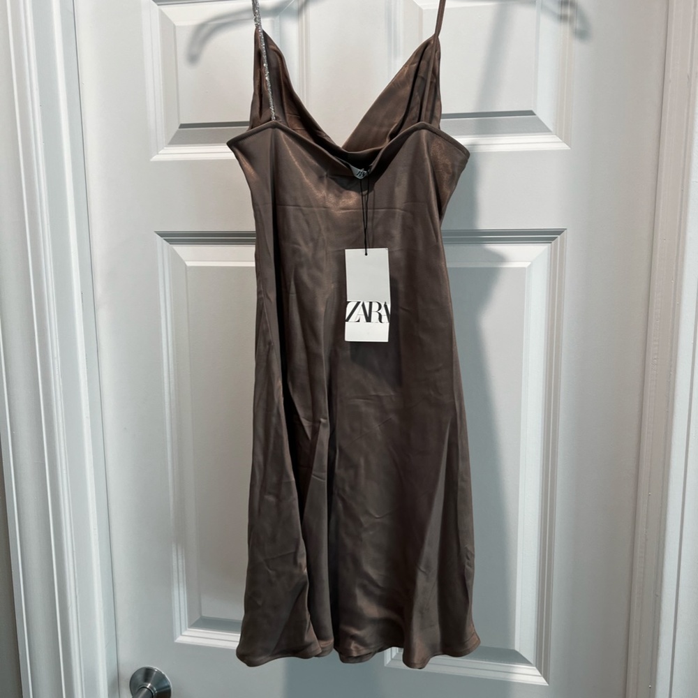 ZARA RHINESTONE STRAP SLIP DRESS (NWT) - Picture 2 of 5